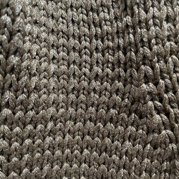 VENUE Metallic Tan Chunky Knit Toggle Cardigan Sz M - Picture 5 of 5